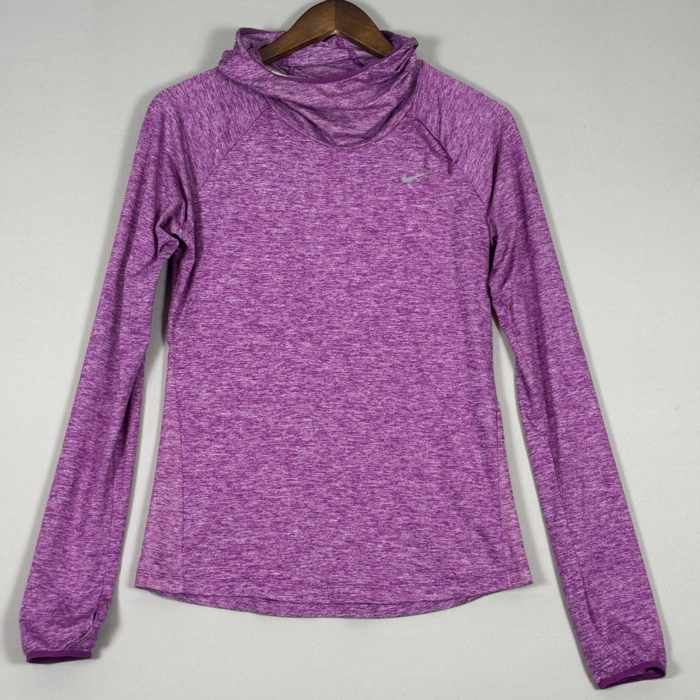 Nike Dry Element Running Scuba Hoodie Womens Small Purple NWOT Thumb Holes